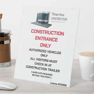 Signe De Table Personnaliser Construction Entrepreneur Logo Site