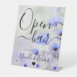 Signe De Table Personnaliser : Fleurs de mariage Open Bar Indigo 