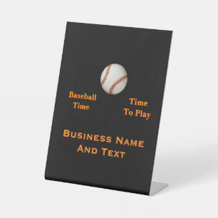 Signe De Table Personnaliser le temps de baseball, il est temps d