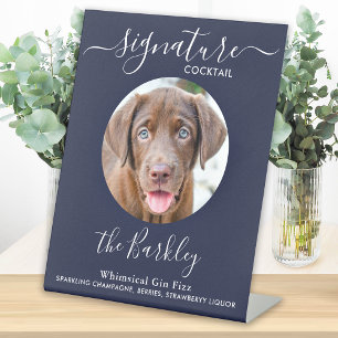 Signe De Table Pet Chien Mariage Signature Cocktail Photo Marine