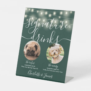 Signe De Table Pet Chien Signature Boissons String Lights Emerald