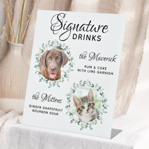 Signe De Table Pet Mariage Signature Boissons 2 Photo Dog Bar