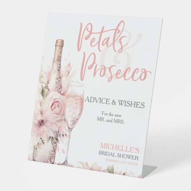 Signe De Table Pétales & Prosecco Blush rose Floral Conseils (Recto)