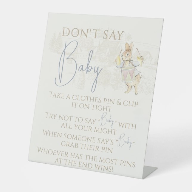 Signe De Table Peter le lapin Bunny Beatrix Ne pas dire jeu de bé (Recto)