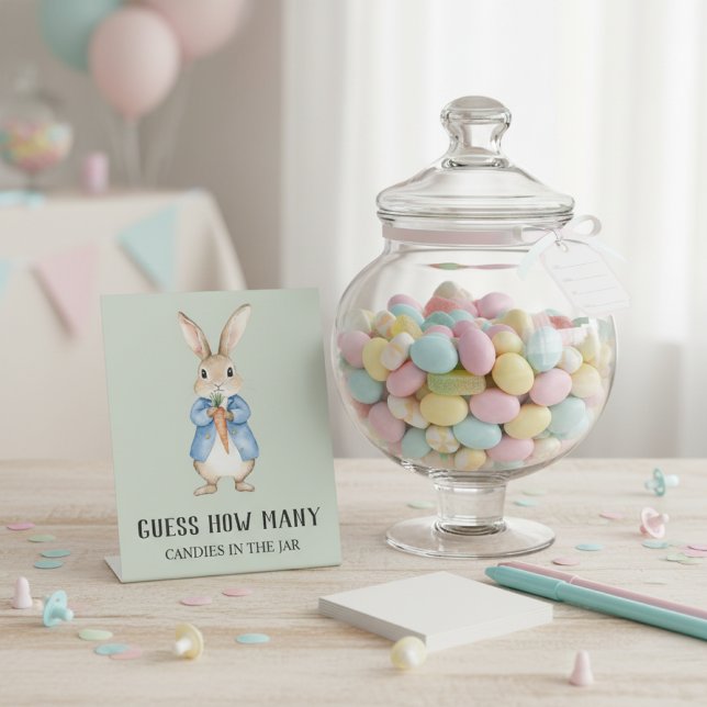 Signe De Table Peter Rabbit “Guess How Many” Baby Shower Game (Créateur téléchargé)