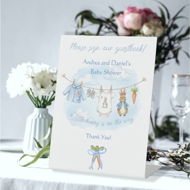 Signe De Table Peter the Rabbit Signer Notre Livre d'Invité Panne (Créateur téléchargé)