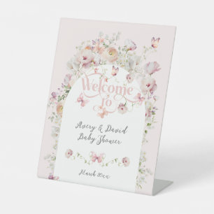Signe De Table Petit Buterfly Blush rose Floral Baby shower fille
