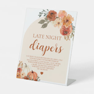Signe De Table Petit Citrouille d'Automne Couches de Nuit Baby Sh