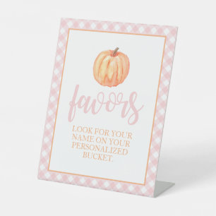 Signe De Table Petit Citrouille Pastel Rose Automne Anniversaire
