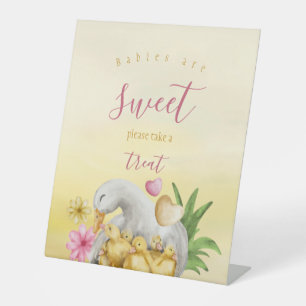 Signe De Table Petit Coeur doux Jaune maman Canard & Baby shower
