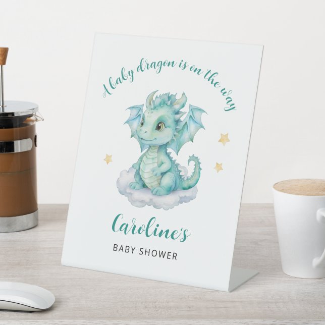 Signe De Table Petit Dragon en Route Baby Shower (In SItu)