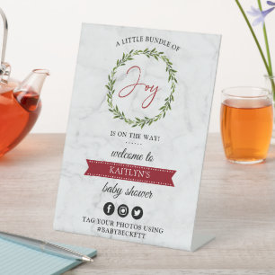 Signe De Table Petit Ensemble De Joie Baby shower De Noël Bienven