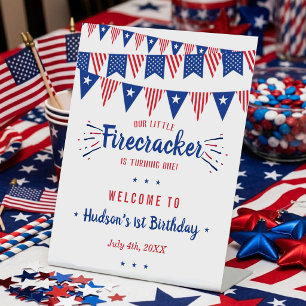 Signe De Table Petit feu d'artifice 4 juillet 1er anniversaire