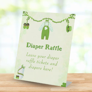 Signe De Table Petit Lucky Un Shamrock Baby Boy Diaper Raffle
