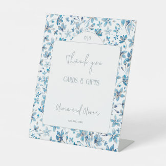 Signe De Table Petit Merci aux fleurs bleues