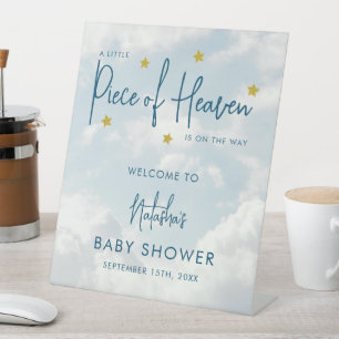 Signe De Table Petit morceau du ciel Baby shower nuageux Bienvenu