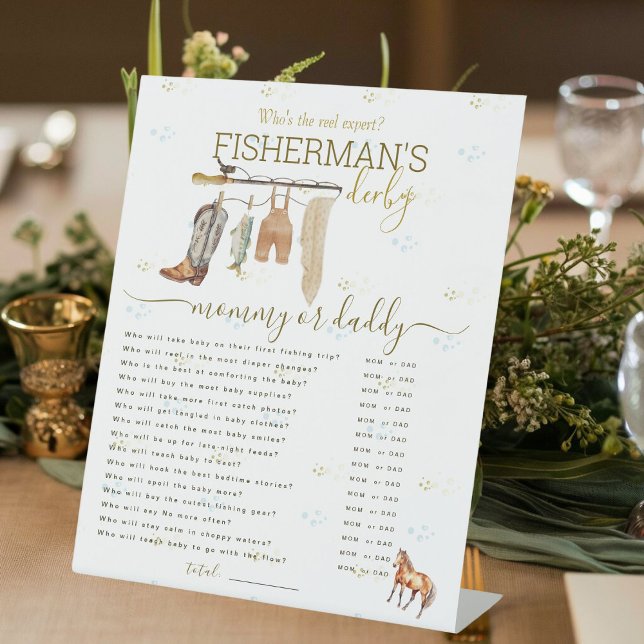 Signe De Table Petit pêcheur Baby shower maman ou papa jeu (Créateur téléchargé)