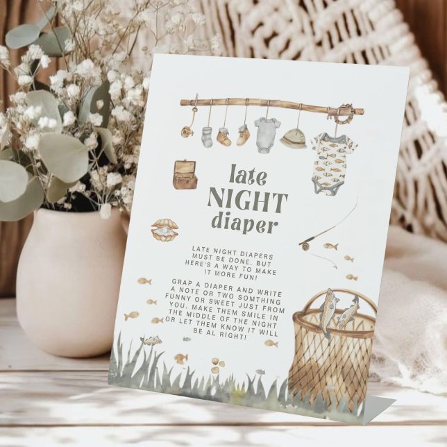 Signe De Table Petit Pêcheur Pêche Dernière Nuit Dehors (Créateur téléchargé)