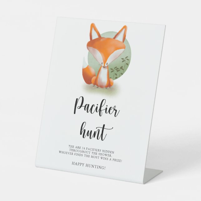 Signe De Table Petit petit renard - Pacifique chasse baby shower  (Recto)