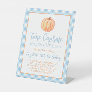 Signe De Table Petite citrouille bleue capsule temporelle 1er ann