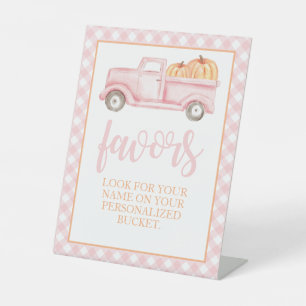 Signe De Table Petite citrouille pastel rose fête d'anniversaire