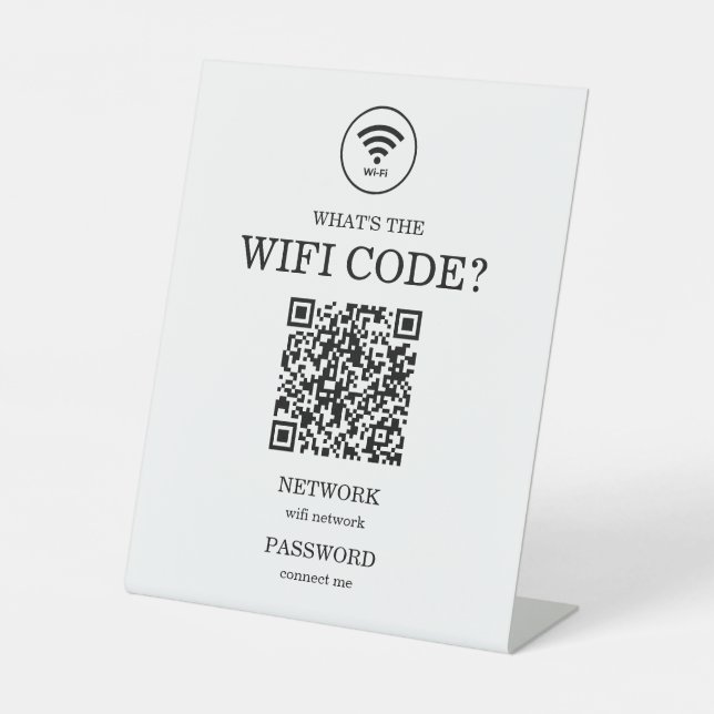 Signe De Table Petites entreprises Qu'est-ce que le code QR Wifi (Recto)
