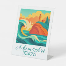 Phare de la côte vibrante - Vague - Art en papier