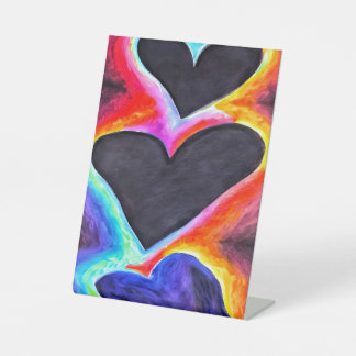 Signe De Table Photo à pied à coeur triple