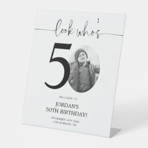 Signe De Table Photo Affiche de bienvenue de 50e anniversaire   R