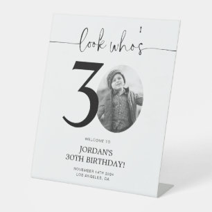 Signe De Table Photo Affiche de bienvenue du 30e anniversaire   R
