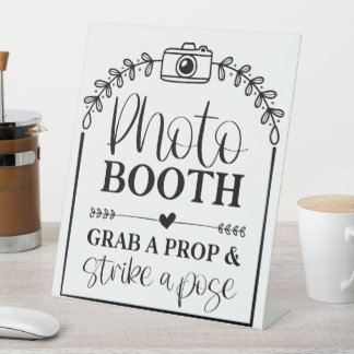 Signe De Table Photo Booth Capter Une Prop & Grève Une Pose