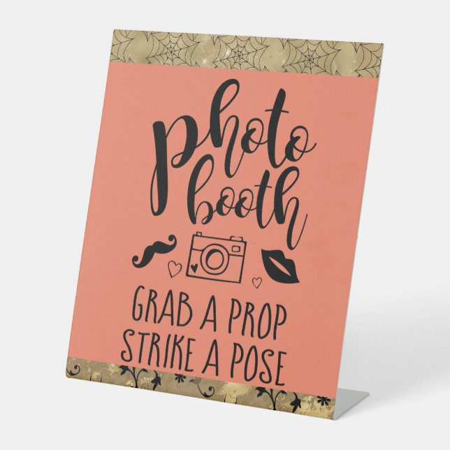 Signe De Table Photo Booth Grab a Prop Custom Halloween Mariage P (Recto)