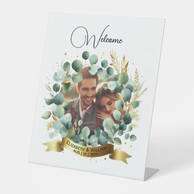 Signe De Table PHOTO Cadeau Mariage Nouveaux mariés Anniversaire  (Recto)