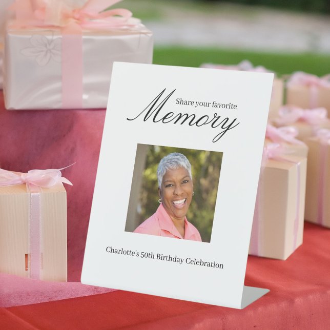 Signe De Table Photo d'anniversaire partager un souvenir (Créateur téléchargé)