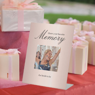 Signe De Table Photo de Baby Shower rose gold partagez un souveni