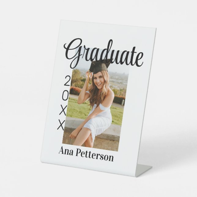 Signe De Table Photo de diplômé classique moderne ajouter année n (Recto)