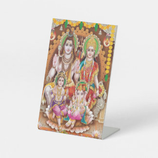 Signe De Table Photo de la famille Lord Shiva Imprimer