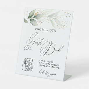 Signe De Table Photo de verdure Livre d'or Signal Pedestal