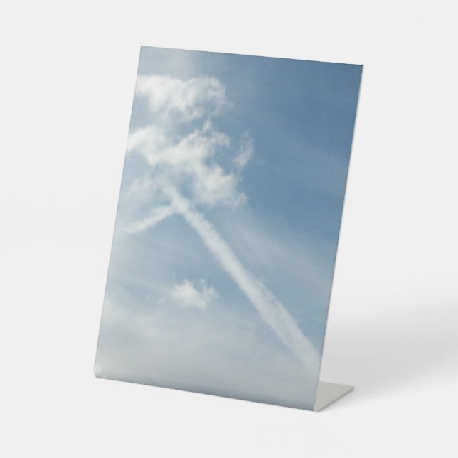 Signe De Table Photo d'une croix parmi les nuages (Recto)