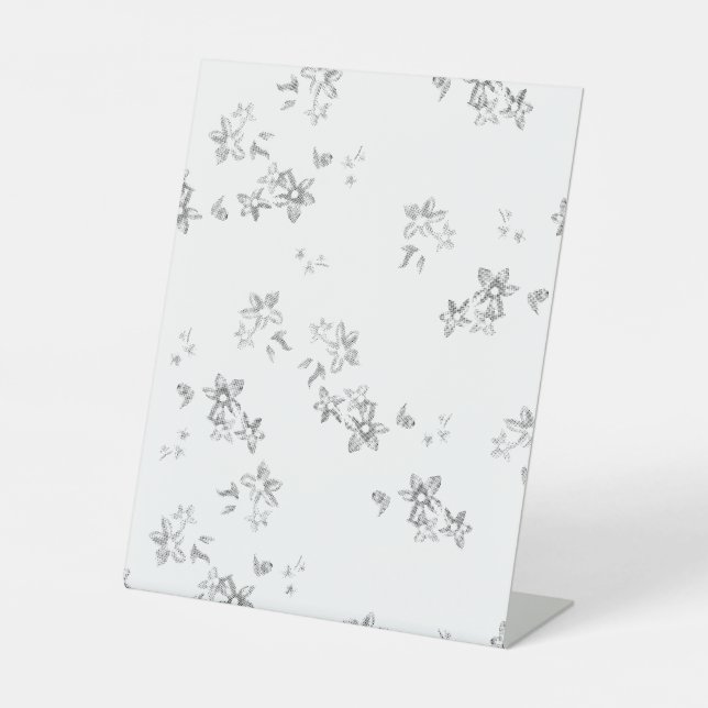 Signe De Table photo en noir et blanc de flocons de neige (Recto)