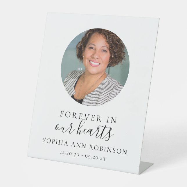 Signe De Table Photo Forever in Our Hearts Funeral (Recto)