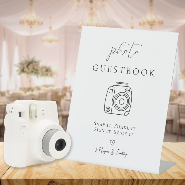 Signe De Table Photo Guestbook Table sign (Wedding Photo Guestbook Tabletop Sign)