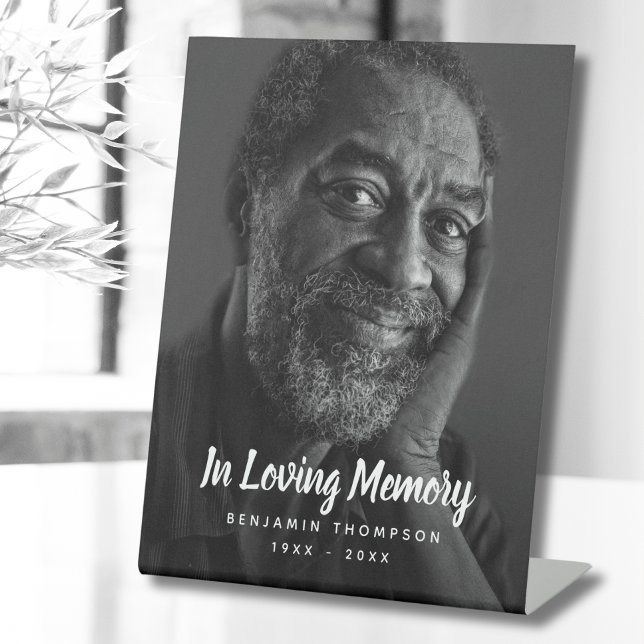 Signe De Table Photo personnalisée Hommage commémoratif funéraire (Custom Photo Memorial Sign)