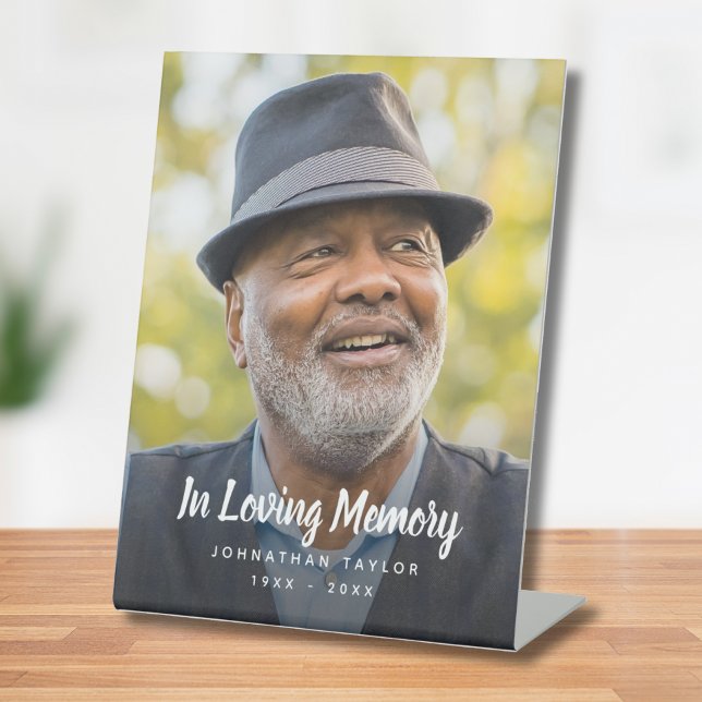 Signe De Table Photo personnalisée Hommage commémoratif funéraire (Custom Photo Memorial Sign)