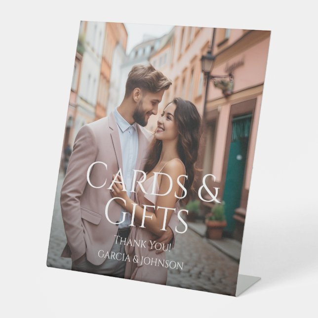 Signe De Table Photo personnalisée moderne (Recto)