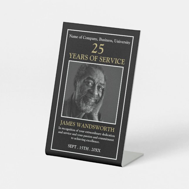 Signe De Table Photo personnalisée - Prix employé (Recto)