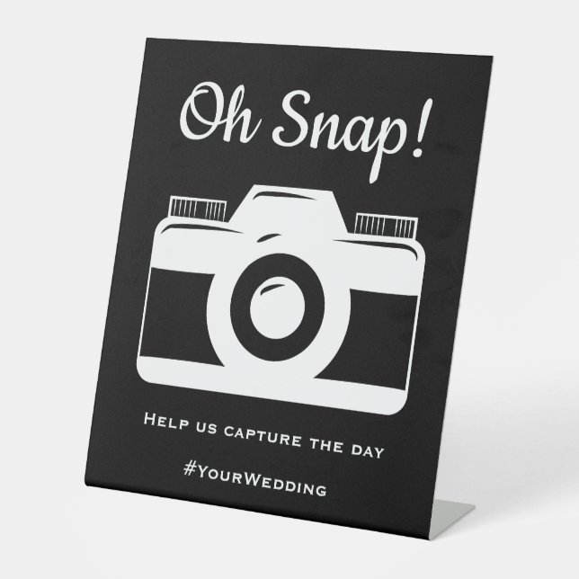 Signe De Table Photo sur les médias sociaux mariages (Recto)