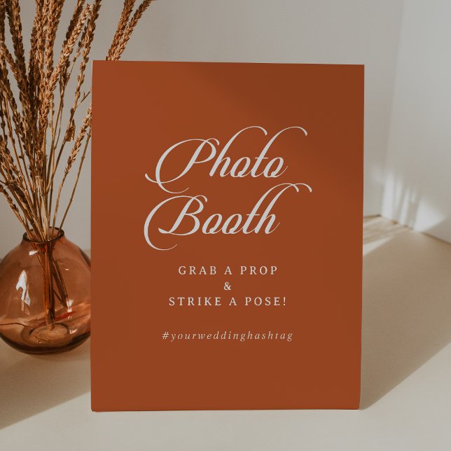 Signe De Table Photobooth Mariage Calligraphie Terracotta (Créateur téléchargé)
