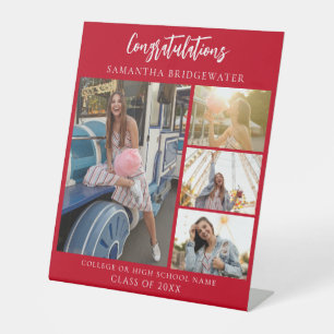 Signe De Table Photos de fête de fin d'études Diplômé rouge 2026