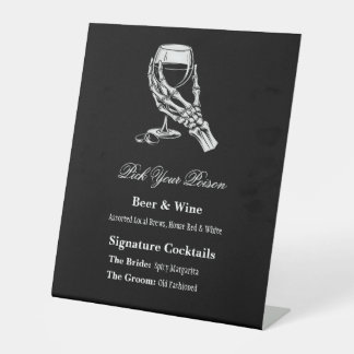 Signe De Table Pick Your Poison Gothic Skeleton Hand Bachelorette
